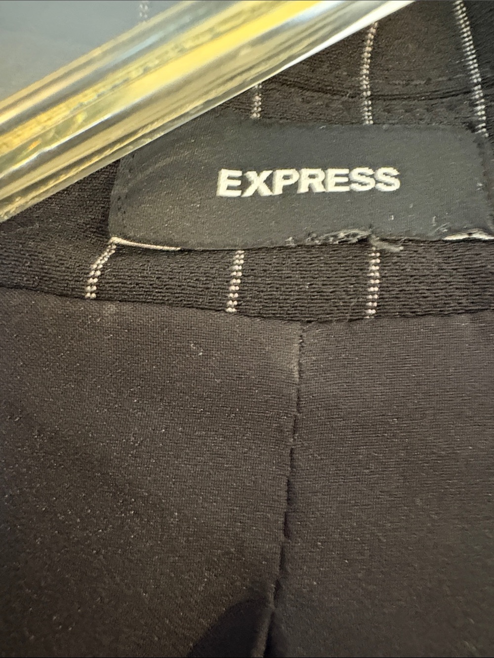 Express Black Pinstripe Double-Breasted Blazer w pockets & lining- see all pics - Picture 3 of 6